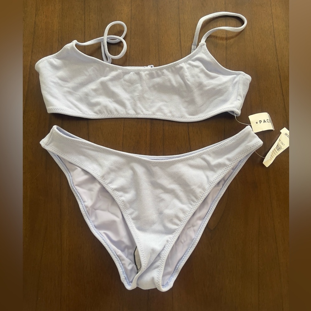 PacSun White Ribbed Bikini Set